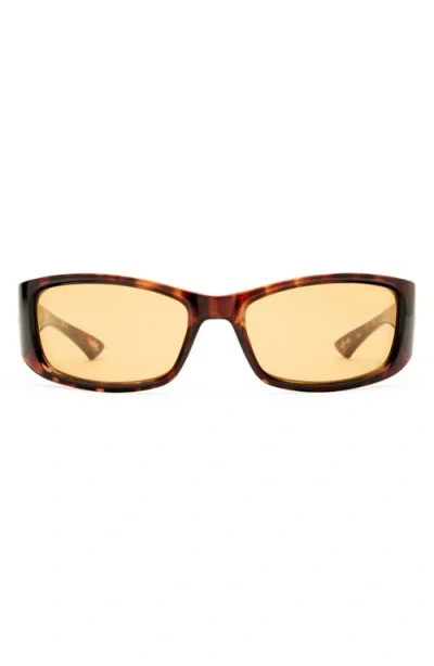 Le Specs Du Jour 60mm Rectangular Sunglasses In Brown
