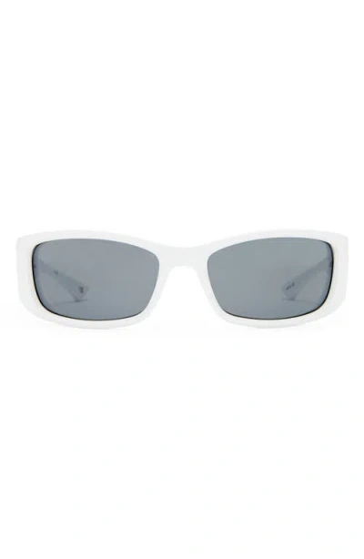 Le Specs Du Jour 60mm Rectangular Sunglasses In Gray