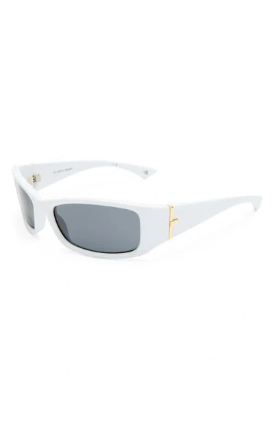 Le Specs Du Jour 60mm Rectangular Sunglasses In Gray