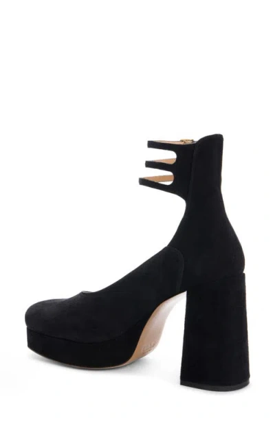 Chloé Loti Suede Platform Block-heel Pumps In Black