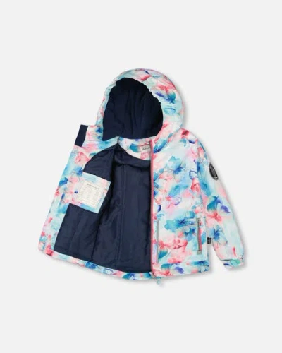 Deux Par Deux Girl Two-piece Chill Outerwear Set With Light Insulation In Blue