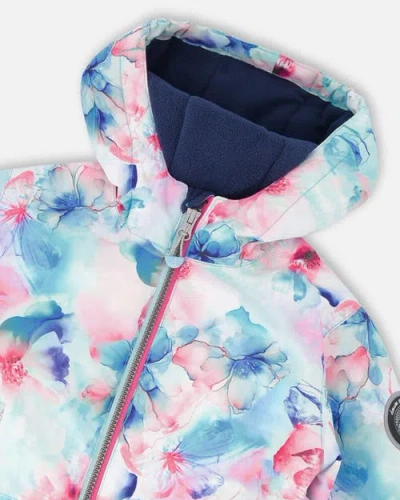 Deux Par Deux Girl Two-piece Chill Outerwear Set With Light Insulation In Blue