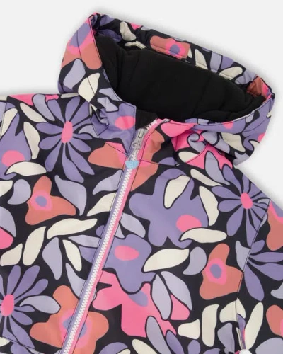 Deux Par Deux Girl Two-piece Chill Outerwear Set With Light Insulation In Multi