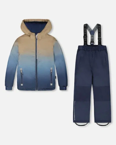 Deux Par Deux Boy Two-piece Chill Outerwear Set With Light Insulation In Multi