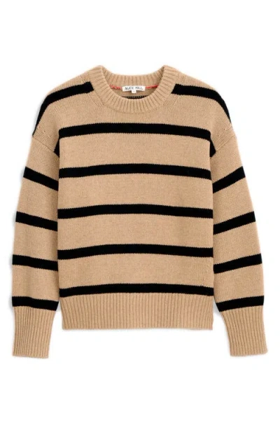 Alex Mill Nottinghill Stripe Merino Wool Blend Sweater In Brown