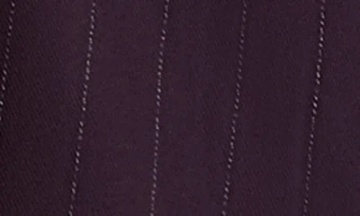 Kenneth Cole Pinstripe Double Breasted Cropped Jacket In Purple