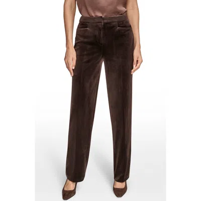 Donna Karan Women's Velvet Straight Leg Pants In Brown