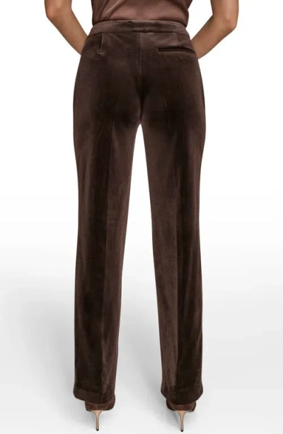 Donna Karan Women's Velvet Straight Leg Pants In Brown