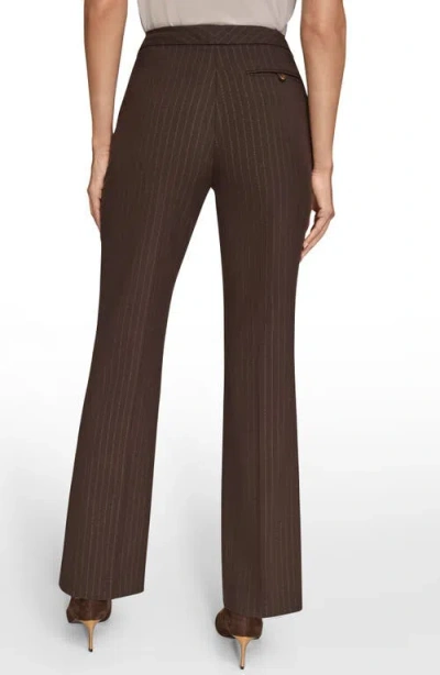 Donna Karan Women's Mid Rise Straight Fit Pinstripe Pants In Brown