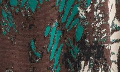 Ming Wang A-line Floral Jacquard Soft Knit Midi Dress In Multi