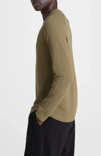 Madewell Textured Long Sleeve T-shirt In Green