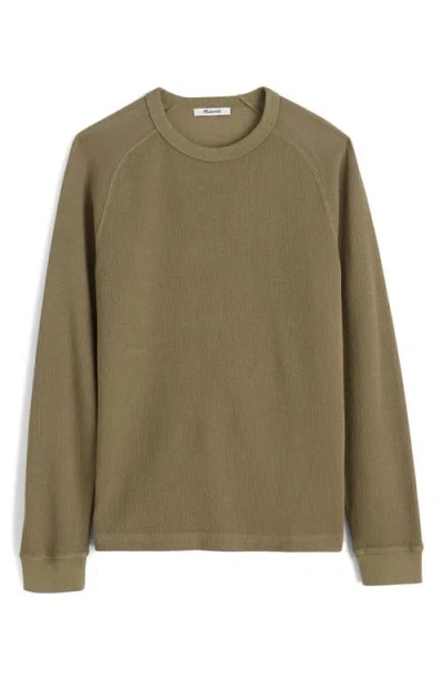 Madewell Textured Long Sleeve T-shirt In Green