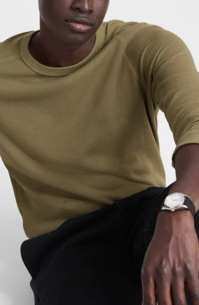 Madewell Textured Long Sleeve T-shirt In Green