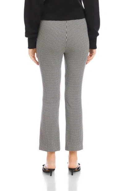 Fifteen Twenty Sigourney Houndstooth Pintuck Pull-on Ankle Bootcut Pants In Pattern