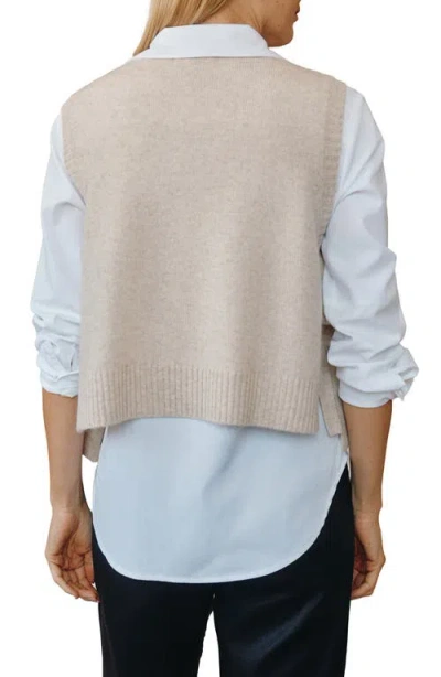 Bella Dahl Wool Cashmere Side Tie Vest In Gray