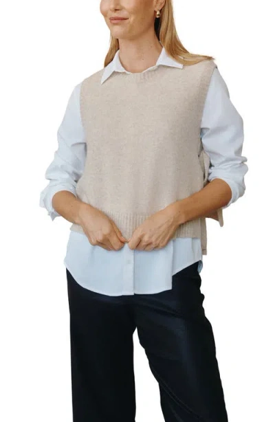 Bella Dahl Wool Cashmere Side Tie Vest In Gray