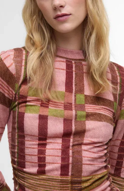 Barbour X Farm Rio Thalita Abstract Tartan Knit Top In Multi