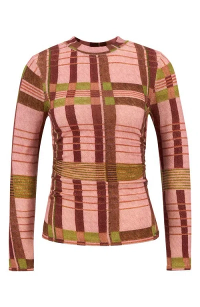 Barbour X Farm Rio Thalita Abstract Tartan Knit Top In Multi