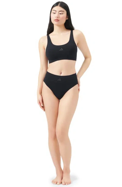Adidas Originals Active Seamless Scoop Lounge Bra In Black