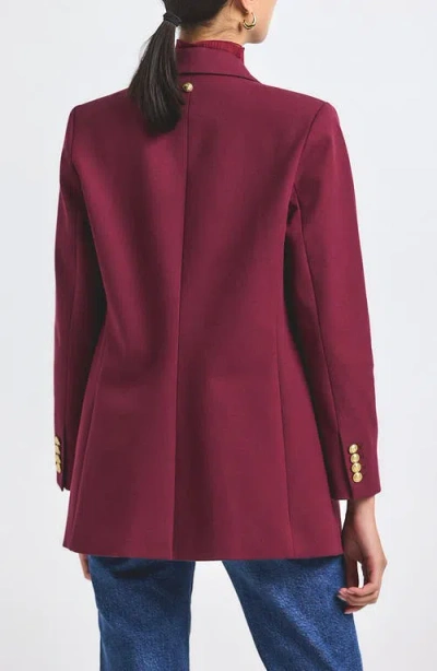 Derek Lam 10 Crosby Walter Double-breasted Cotton-blend Twill Blazer In Burgundy