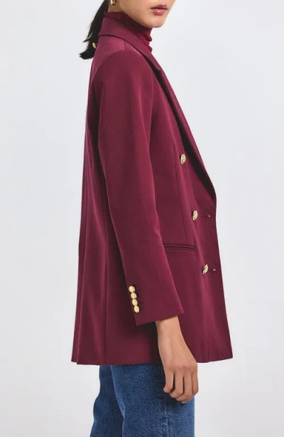 Derek Lam 10 Crosby Walter Double-breasted Cotton-blend Twill Blazer In Burgundy