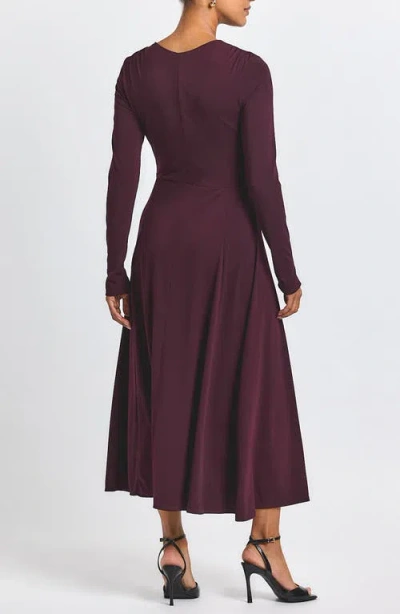 Derek Lam 10 Crosby Isabella Ruched Stretch-jersey Midi Dress In Burgundy