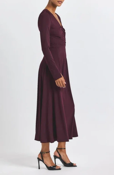 Derek Lam 10 Crosby Isabella Ruched Stretch-jersey Midi Dress In Burgundy