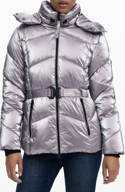 Desigual Women's Metallic Padded Jacket In Silver