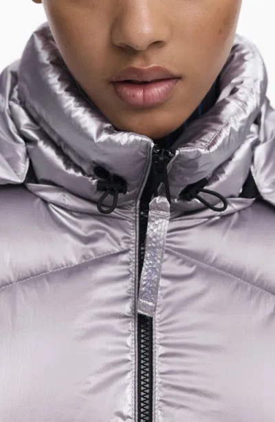 Desigual Women's Metallic Padded Jacket In Silver