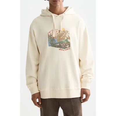 Scotch & Soda Relaxed Fit Embroidered Hoodie In Neutral