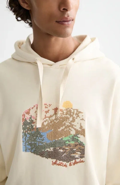 Scotch & Soda Relaxed Fit Embroidered Hoodie In Neutral