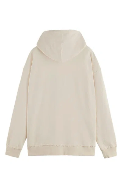 Scotch & Soda Relaxed Fit Embroidered Hoodie In Neutral