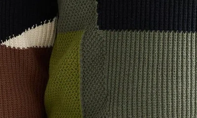 Scotch & Soda Pieced Patchwork Polo Sweater In Multi