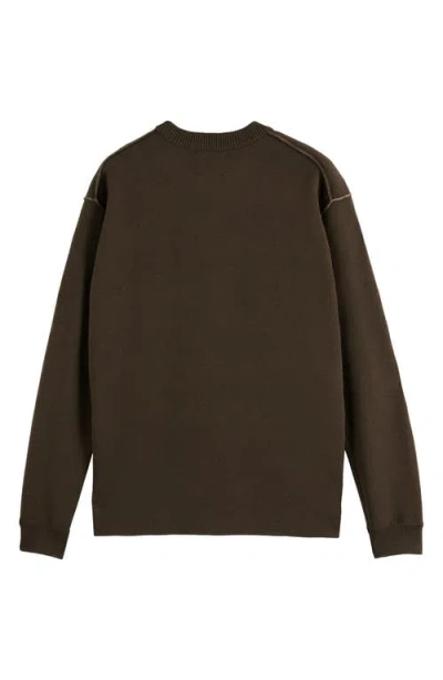 Scotch & Soda Double Face Wool & Cotton Sweater In Brown