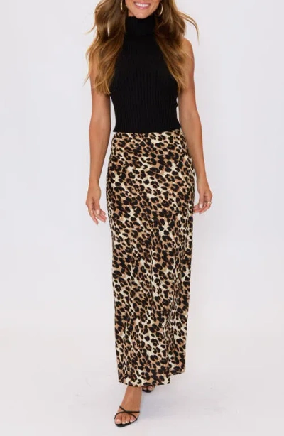 Vici Collection Sabine Leopard Print Maxi Skirt In Animal Print