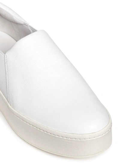 Shop Vince 'warren' Elastic Insert Leather Flatform Slip-ons