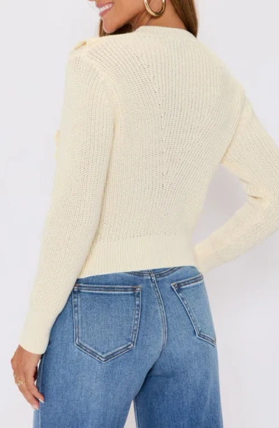 Vici Collection Sable Ruffle Crewneck Sweater In White