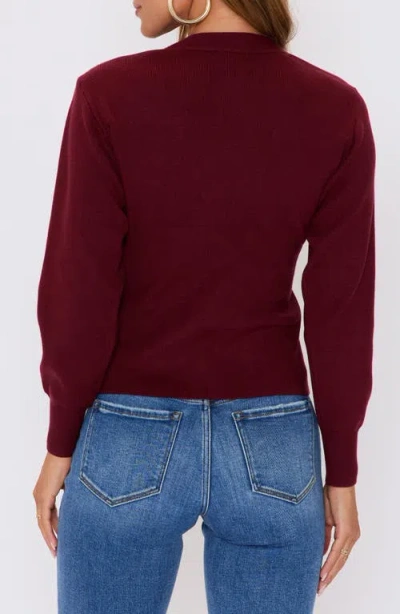 Vici Collection Sonoma Hammered Button Statement Cardigan In Burgundy