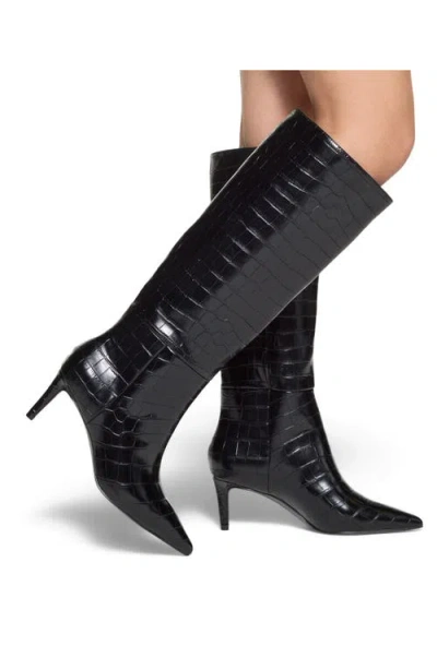 Aldo Heather Knee High Pointy Toe Boots In Black