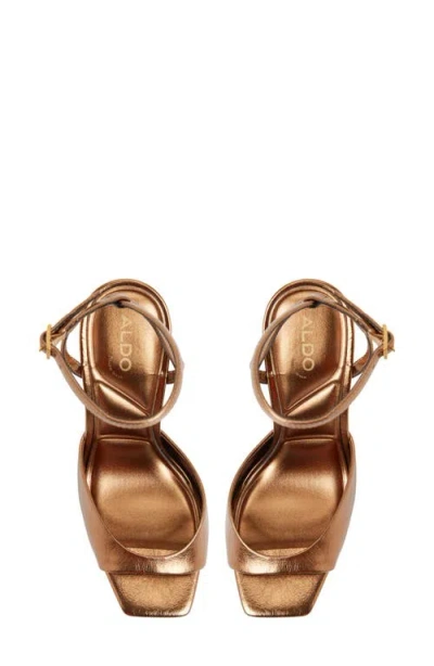Aldo Women's Valentyna Two-piece Square Toe Dress Sandals In Gold