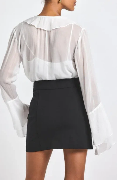Derek Lam 10 Crosby Reyna Stretch Cotton Twill Sailor Miniskirt In Black