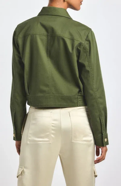 Derek Lam 10 Crosby Celinora Cotton Drill Cropped Jacket In Fatigue In Green