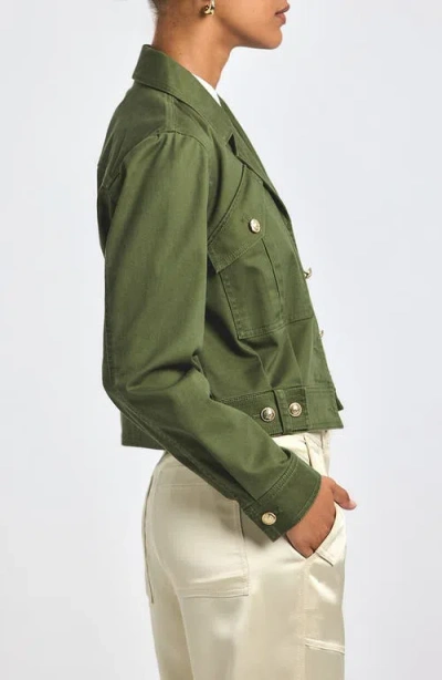 Derek Lam 10 Crosby Celinora Cotton Drill Cropped Jacket In Fatigue In Green