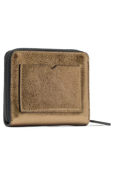 Allsaints Lena Hex Metallic Leather Zip Wallet In Multi