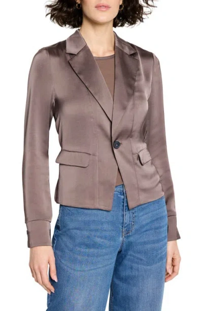 Nic + Zoe Nic+zoe Day Gloss Tuxedo Jacket In Brown