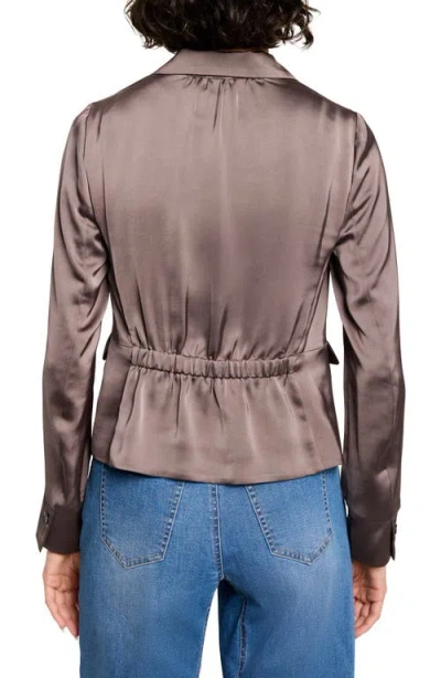 Nic + Zoe Nic+zoe Day Gloss Tuxedo Jacket In Brown