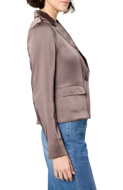 Nic + Zoe Nic+zoe Day Gloss Tuxedo Jacket In Brown