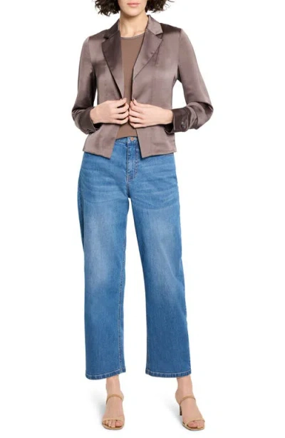 Nic + Zoe Nic+zoe Day Gloss Tuxedo Jacket In Brown