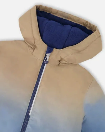 Deux Par Deux Boy Two-piece Chill Outerwear Set With Light Insulation In Blue