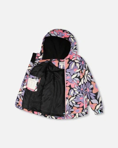 Deux Par Deux Girl Two-piece Chill Outerwear Set With Light Insulation In Multi